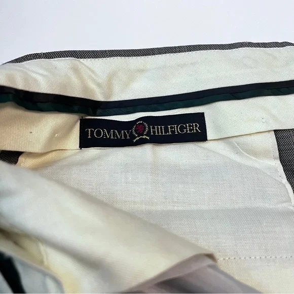 Vintage Tommy Hilfiger Wool Pleated Pants Men’s 36 Missing Button - Picture 5 of 10